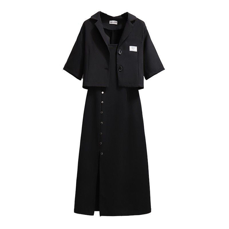 Summer Women's Clothing Temperament Suit Sling Dress Two-piece Set