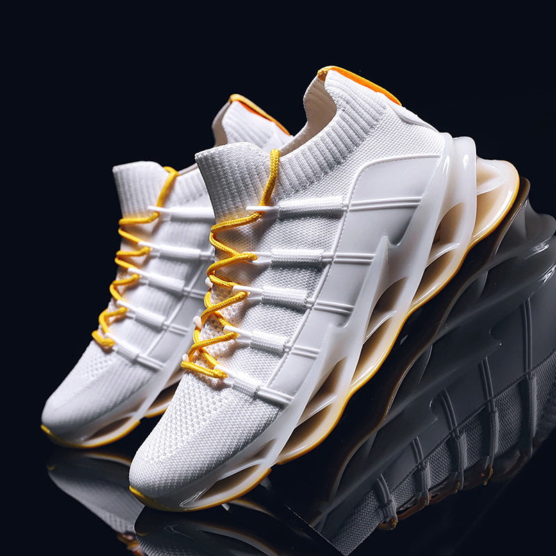 Men's Casual Sneakers With Mesh Thick-soled Mesh Fly Woven Blade