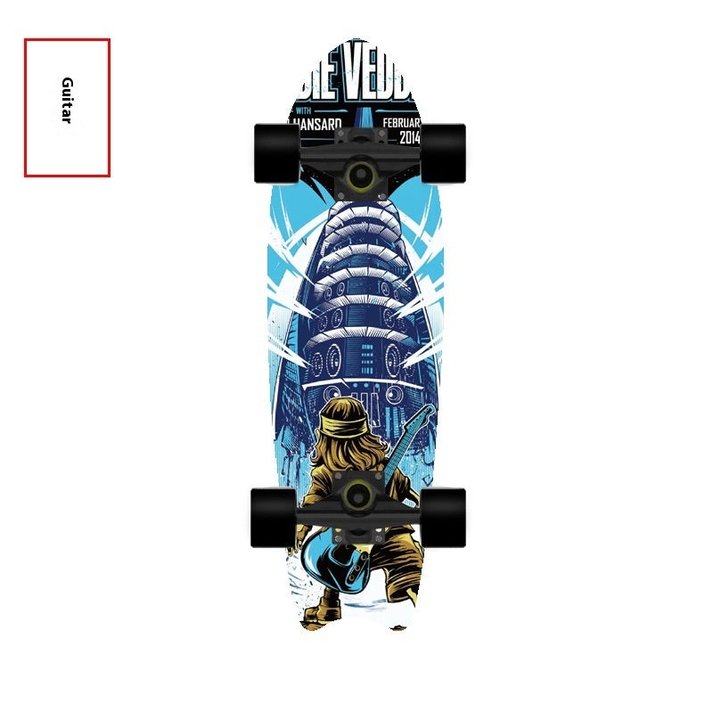 Single Warped Brush Street Board Fishtail Skateboard Maple Scooter Board Surfboard