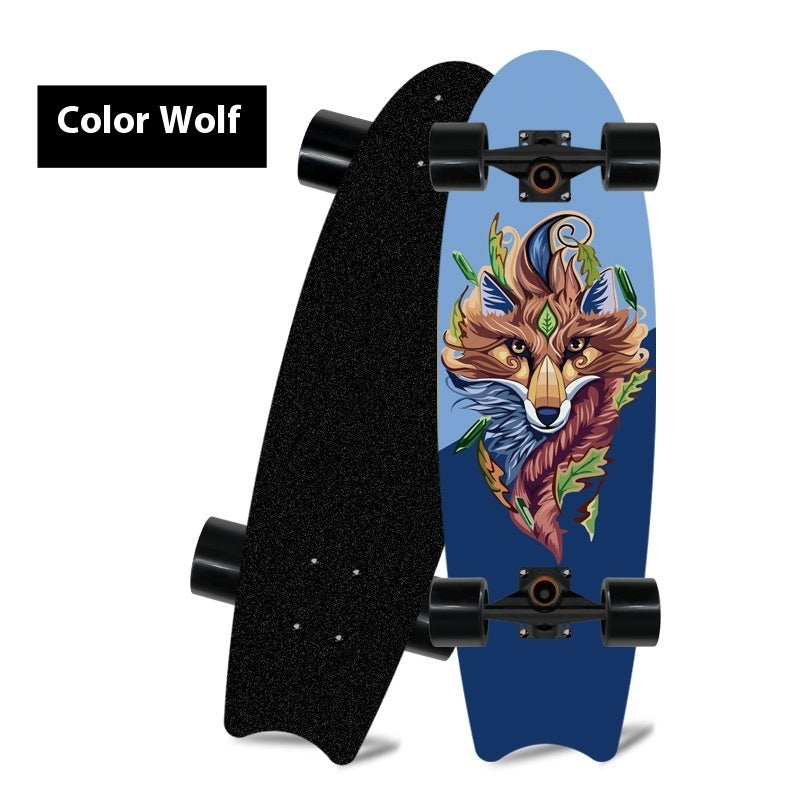 Single Warped Brush Street Board Fishtail Skateboard Maple Scooter Board Surfboard