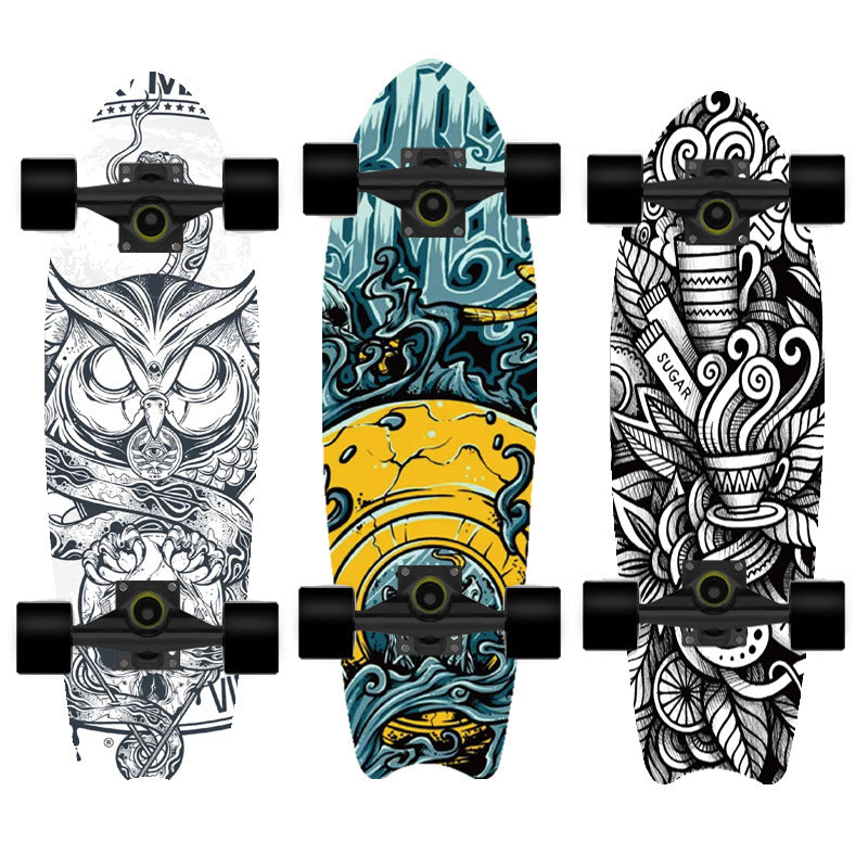 Single Warped Brush Street Board Fishtail Skateboard Maple Scooter Board Surfboard