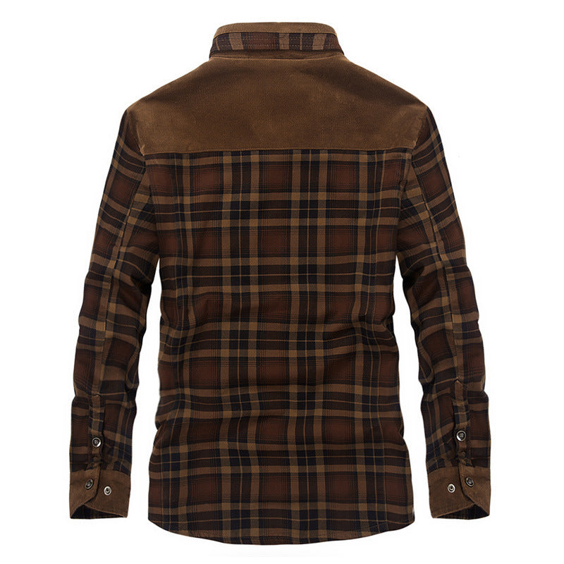 "Polar Expedition: Men's Thicken Warm Fleece Cotton Plaid Jacket"