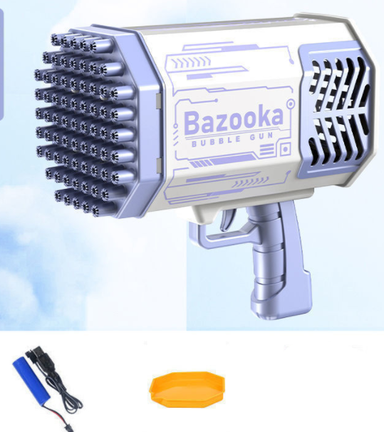 Bubble Gun Rocket Holes Soap Bubbles Machine Gun Automatic Blower With Light Toys For Kids