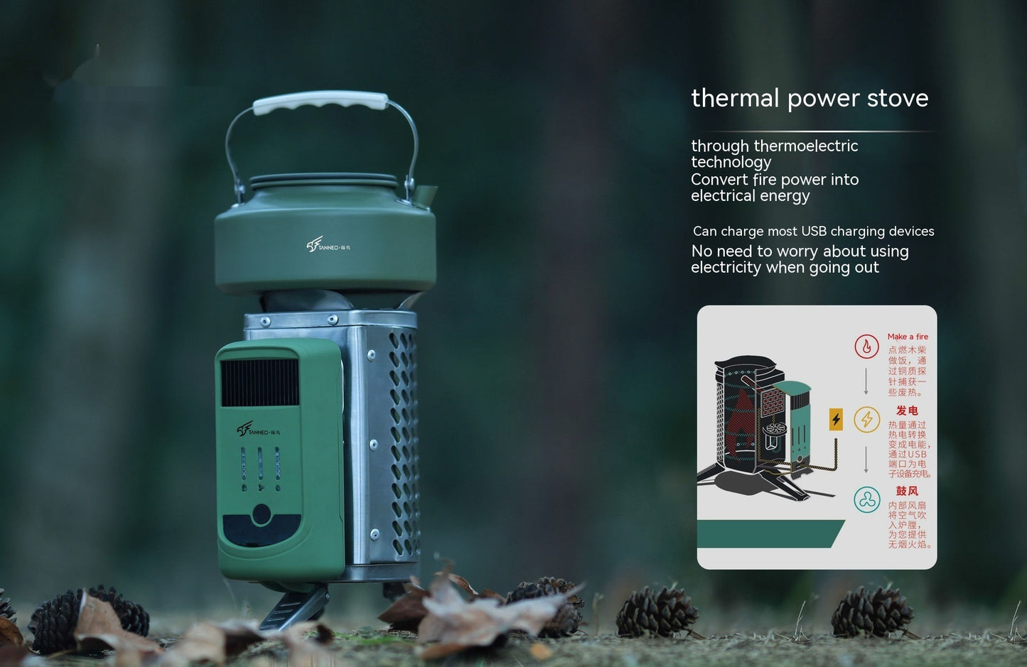 Thermal Power Generation Folding Camping Stove