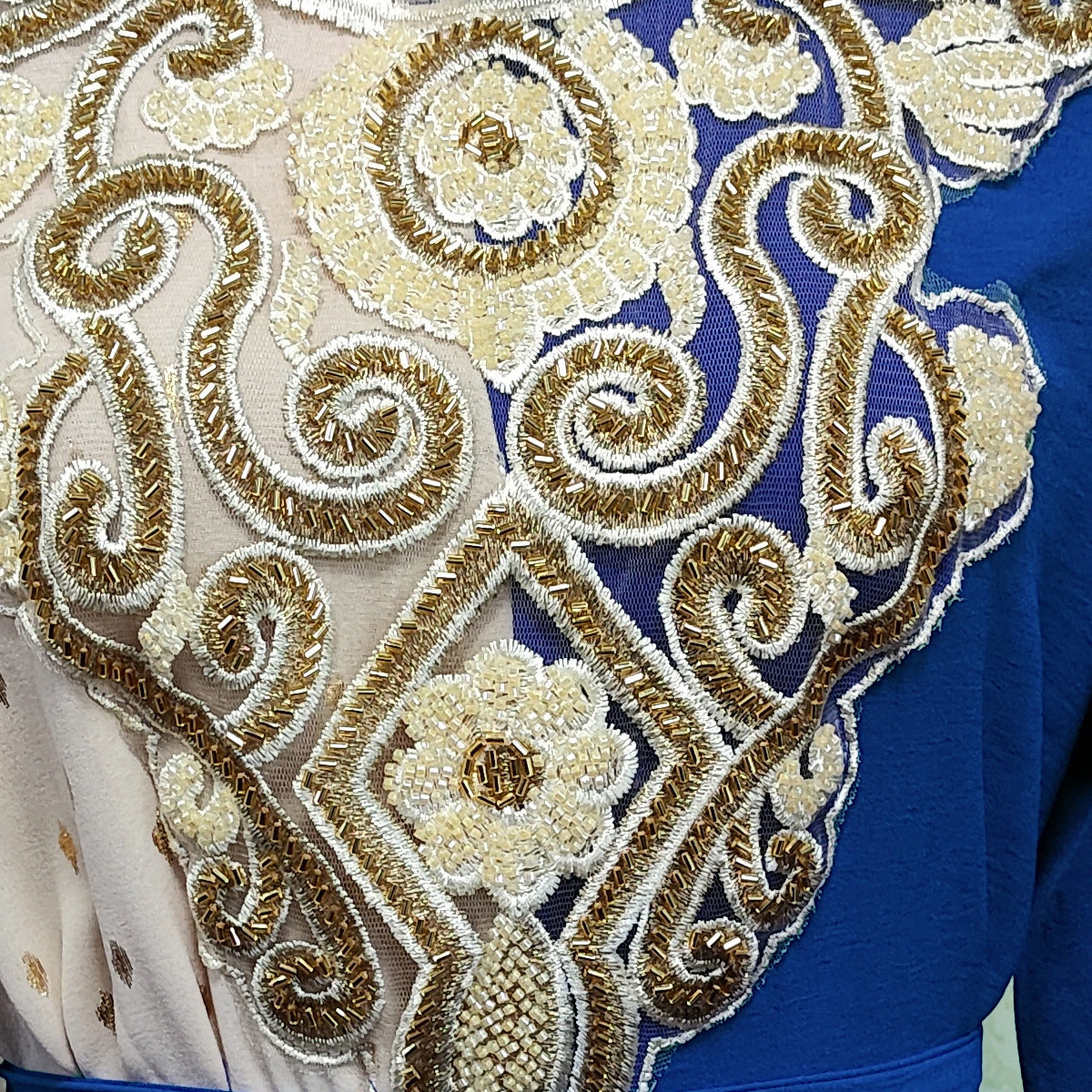Embroidery Applique Arabic Tunic Robe Dress