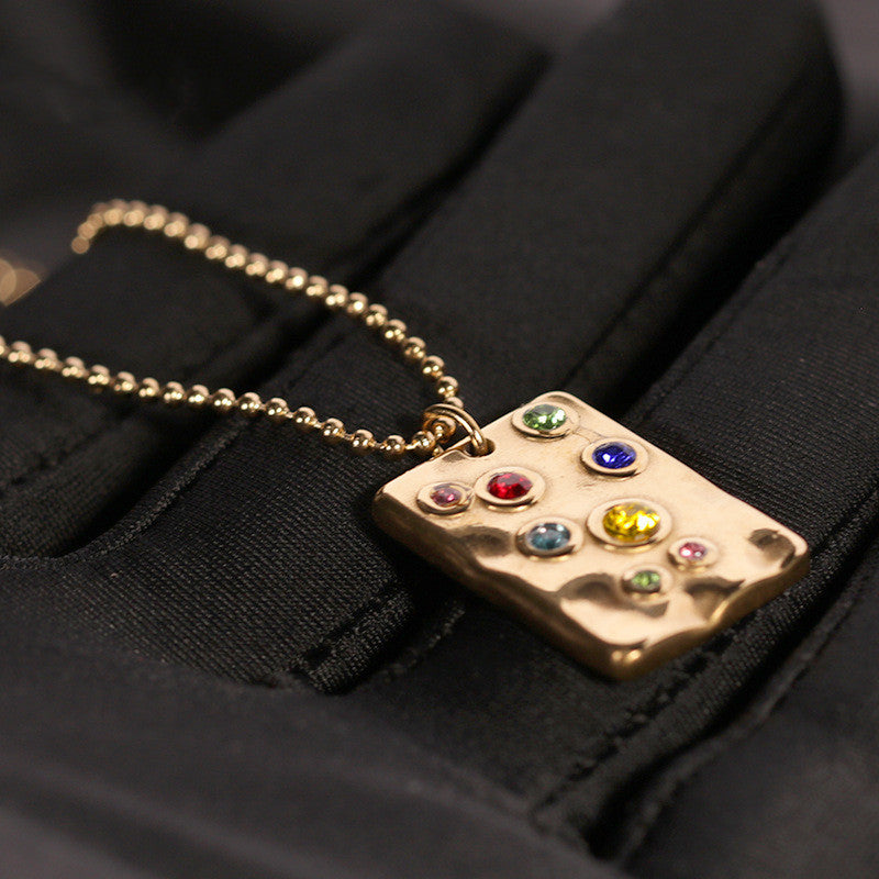 Stainless Steel Gold-plated Geometric Pendant Necklace