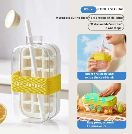 One-Click Molding Cooling Cup,Instant Ice Maker,,Straw Included,Curling Mold,Portable & Stylish Chilled Drink