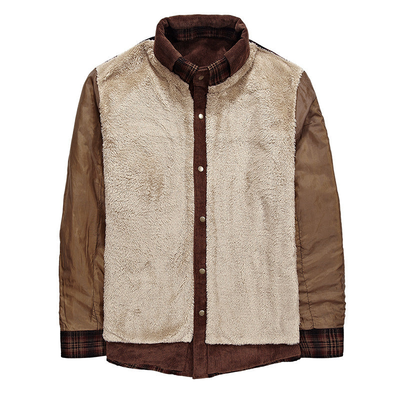 "Polar Expedition: Men's Thicken Warm Fleece Cotton Plaid Jacket"