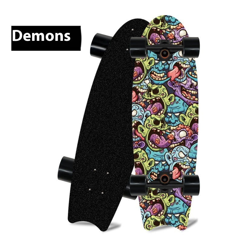 Single Warped Brush Street Board Fishtail Skateboard Maple Scooter Board Surfboard
