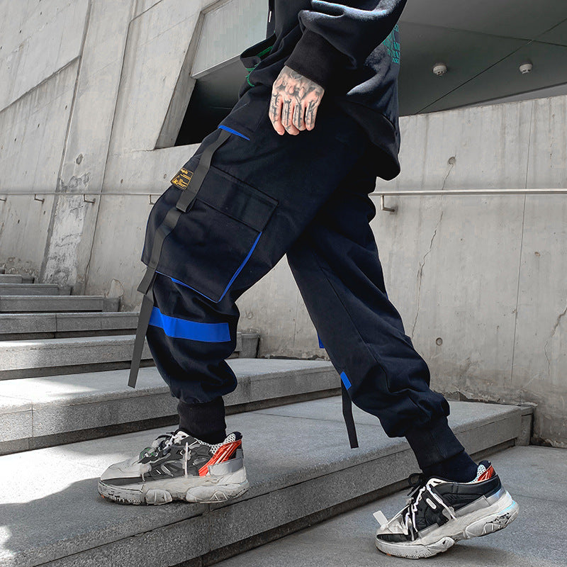 New Contrast Color Streamer Casual Pants Men