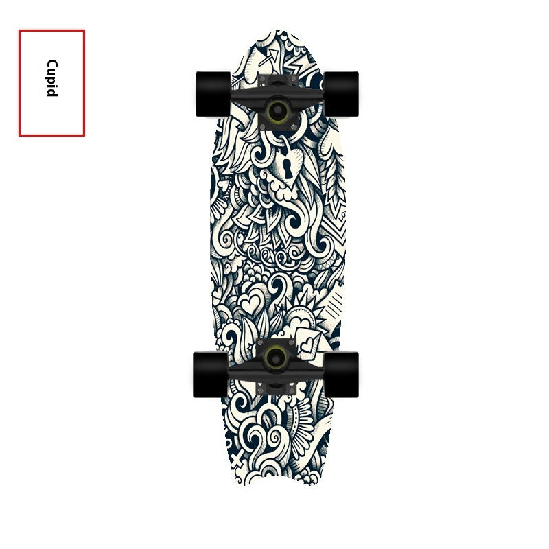 Single Warped Brush Street Board Fishtail Skateboard Maple Scooter Board Surfboard