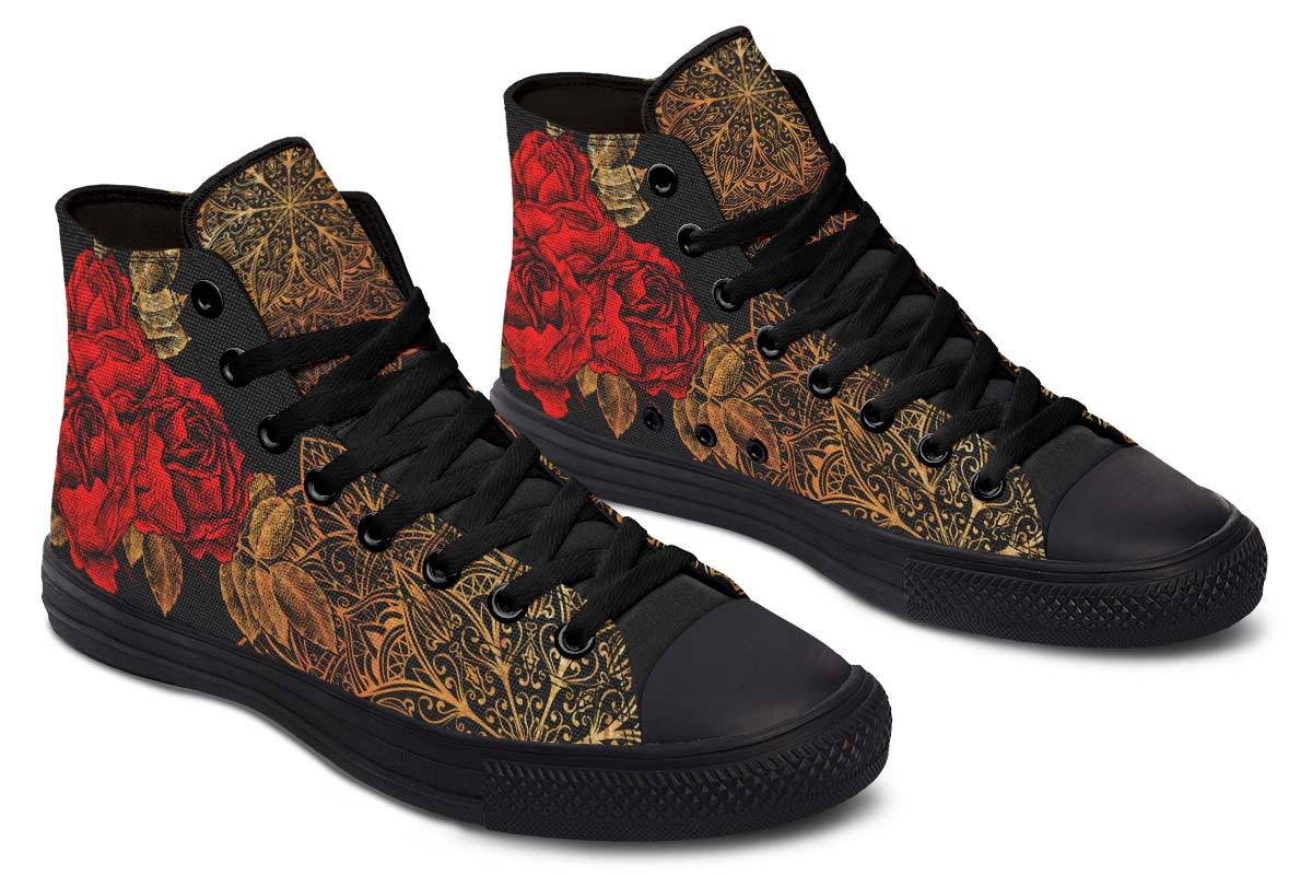 Color Printing High-top Canvas Shoes