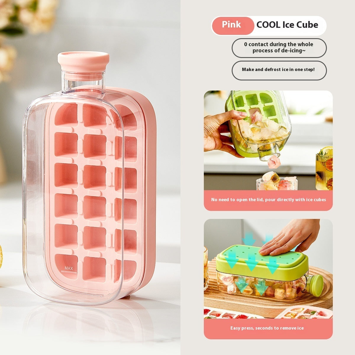 One-Click Molding Cooling Cup,Instant Ice Maker,,Straw Included,Curling Mold,Portable & Stylish Chilled Drink