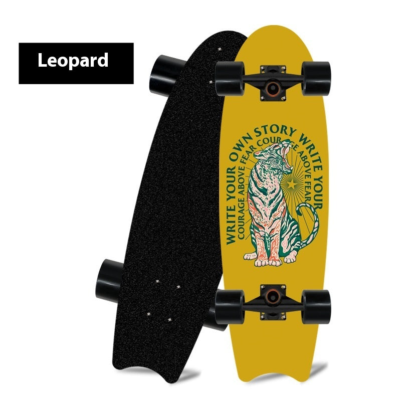 Single Warped Brush Street Board Fishtail Skateboard Maple Scooter Board Surfboard