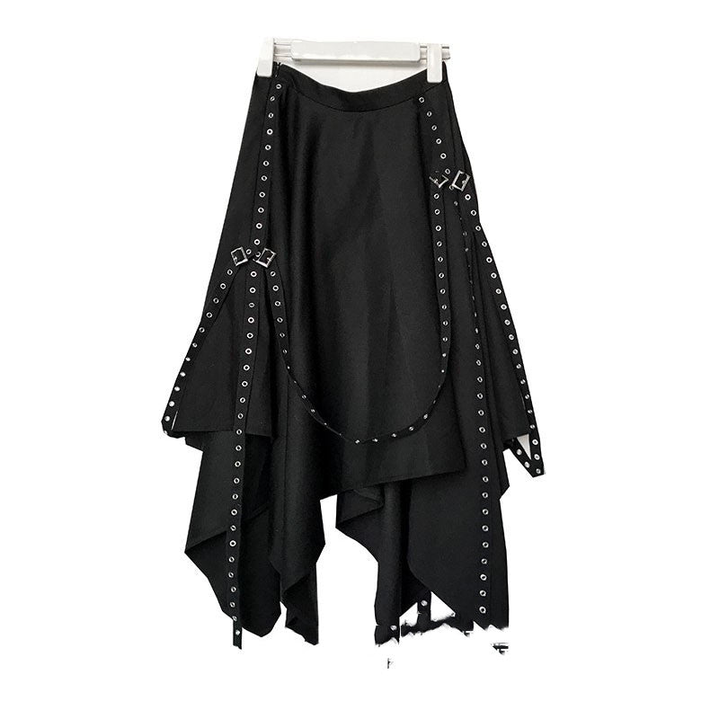 Irregular Skirt Winter Female Korean Style Temperament Black