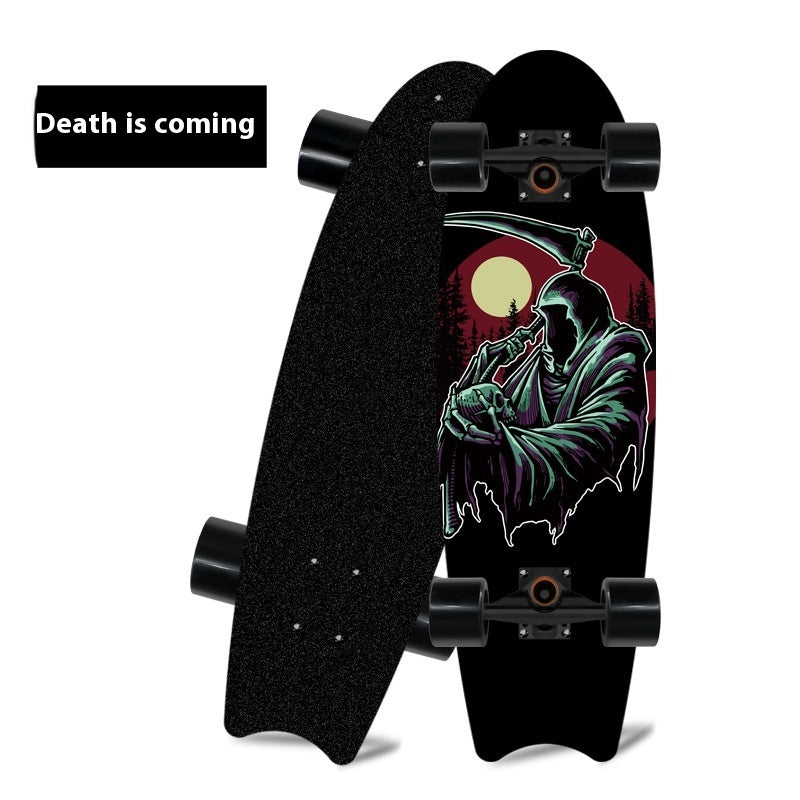Single Warped Brush Street Board Fishtail Skateboard Maple Scooter Board Surfboard