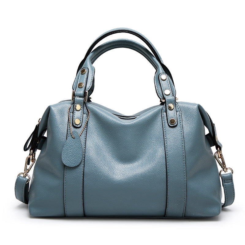 Fashion Boston Shoulder Bag Retro Rivet Design