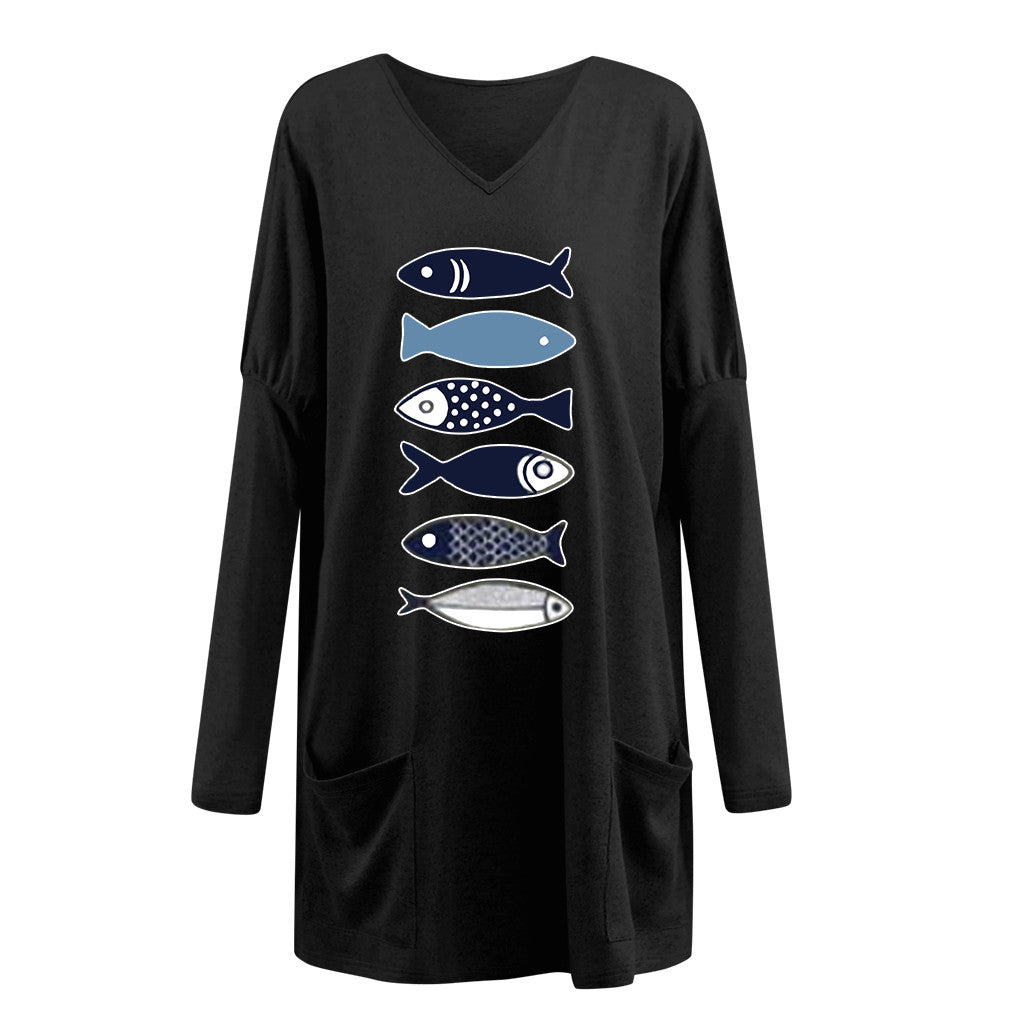 V-neck Sweatshirt Loose Tops