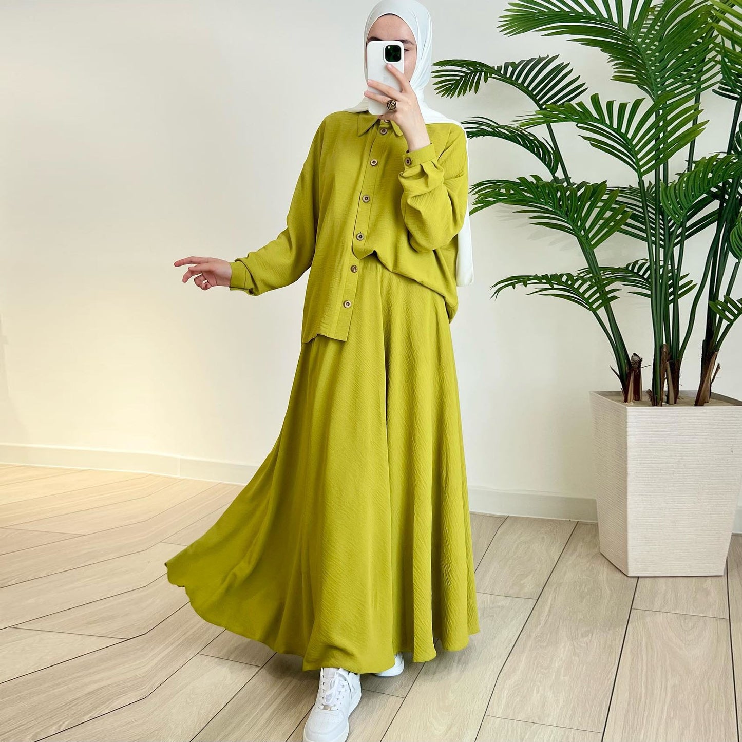 Long Sleeve Large Swing Skirt Suit