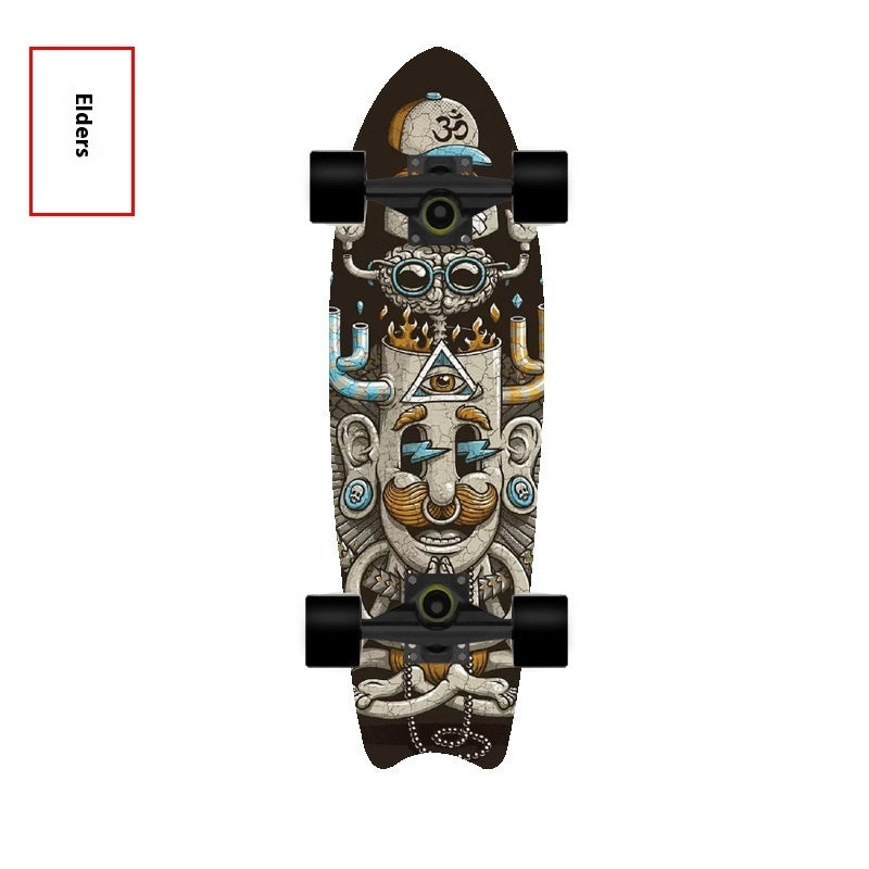 Single Warped Brush Street Board Fishtail Skateboard Maple Scooter Board Surfboard