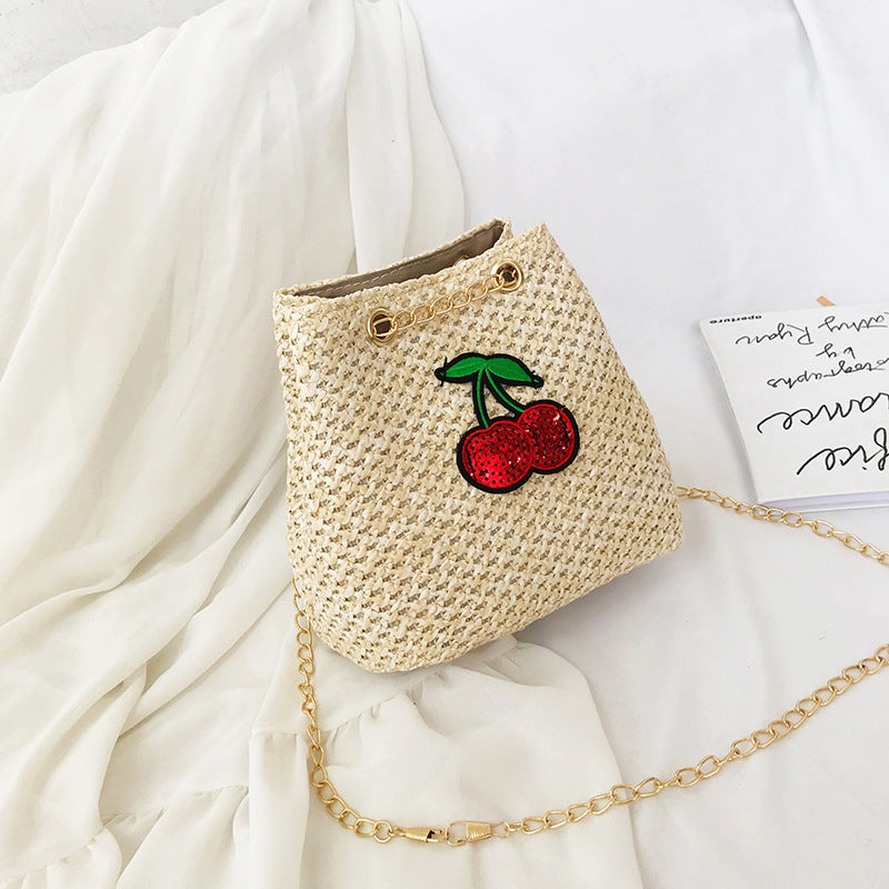 Cherry Chain Bag Bucket-type Women's Bag Messenger Shoulder Bag