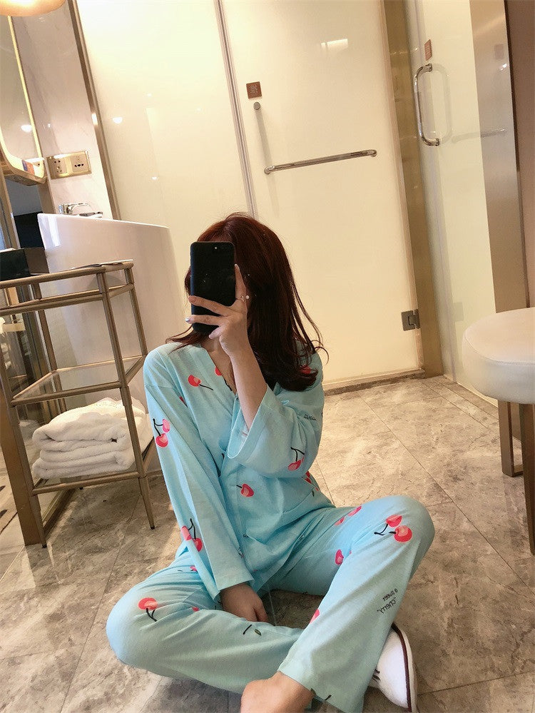 Japanese-style printed home service suit