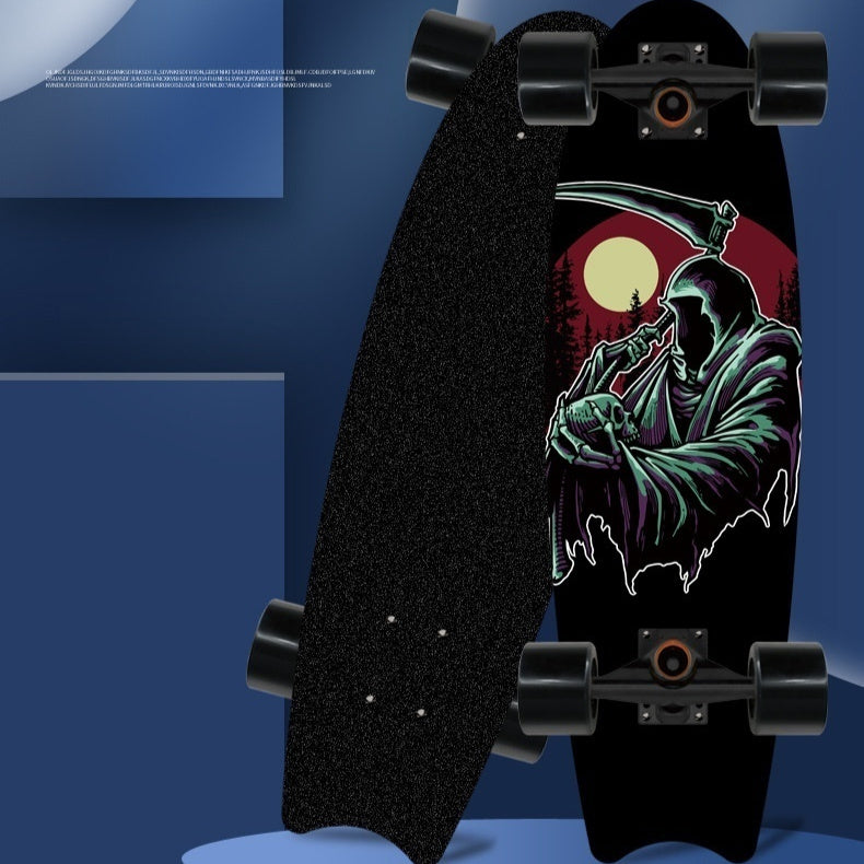 Single Warped Brush Street Board Fishtail Skateboard Maple Scooter Board Surfboard