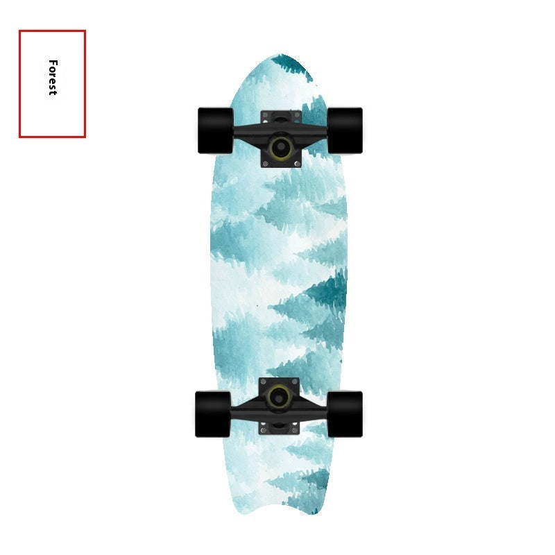 Single Warped Brush Street Board Fishtail Skateboard Maple Scooter Board Surfboard