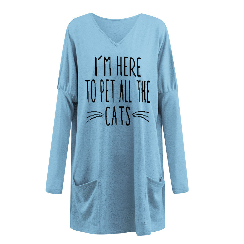 V-neck Sweatshirt Loose Tops
