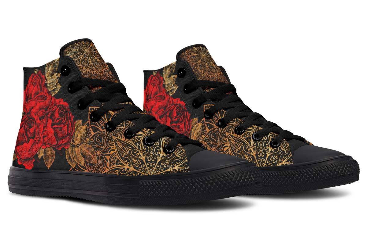 Color Printing High-top Canvas Shoes