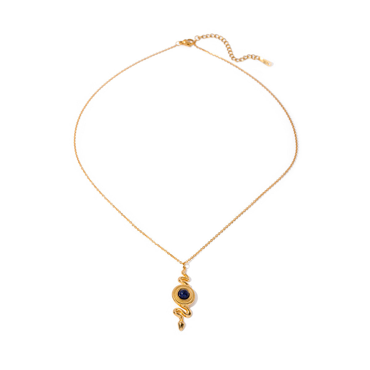 Fashion Lapis Serpentine Pendant Necklace