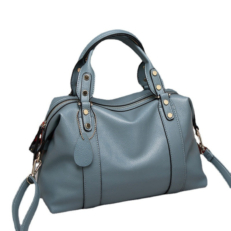 Fashion Boston Shoulder Bag Retro Rivet Design