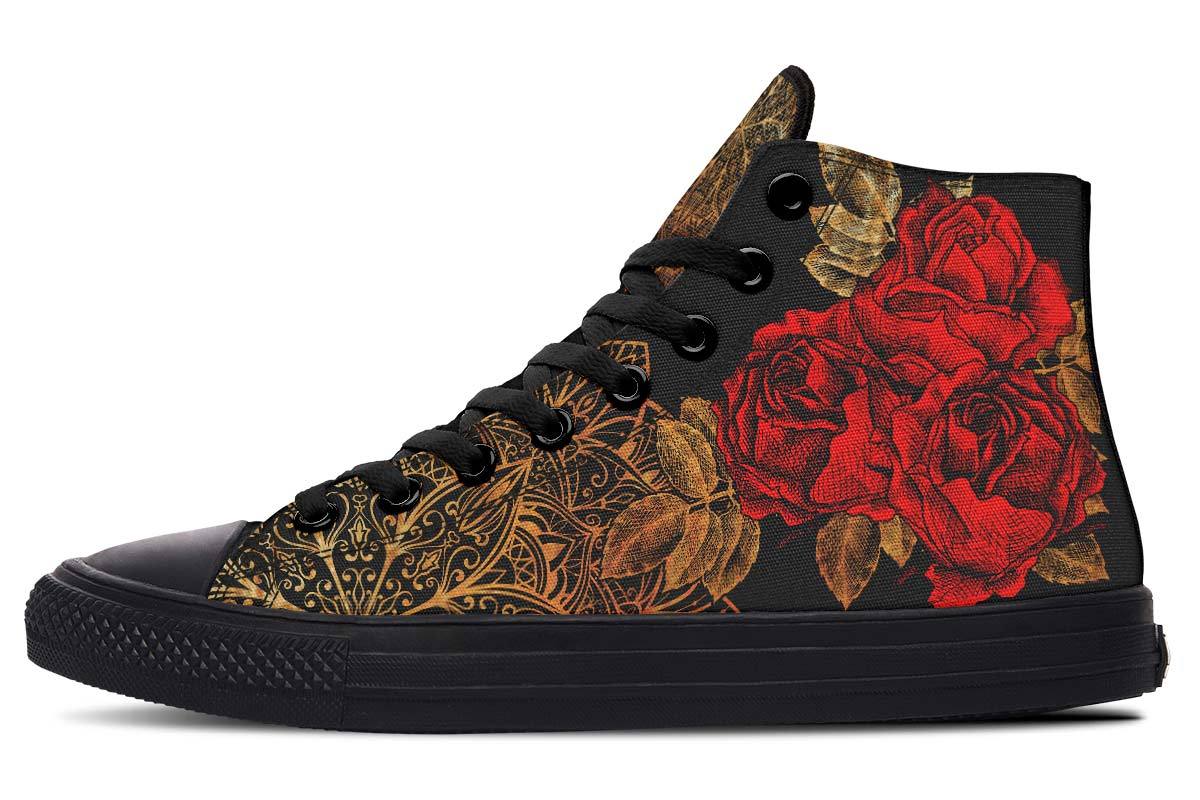 Color Printing High-top Canvas Shoes