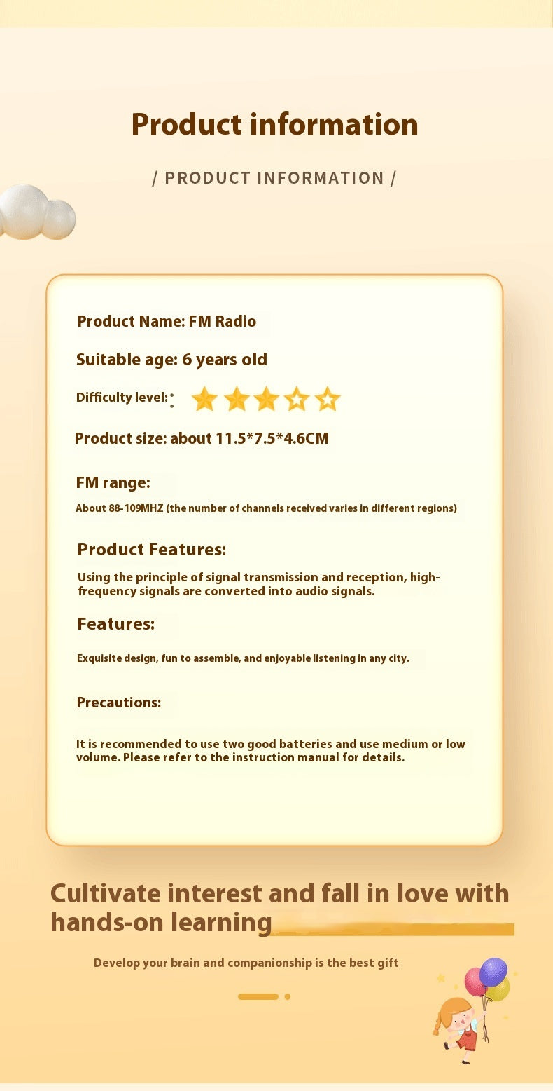 FM Radio Children's Technology Small Production Steam Model