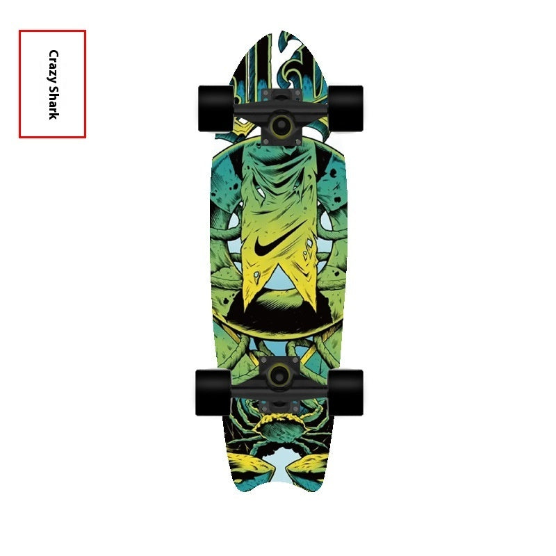Single Warped Brush Street Board Fishtail Skateboard Maple Scooter Board Surfboard