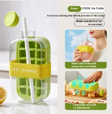 One-Click Molding Cooling Cup,Instant Ice Maker,,Straw Included,Curling Mold,Portable & Stylish Chilled Drink