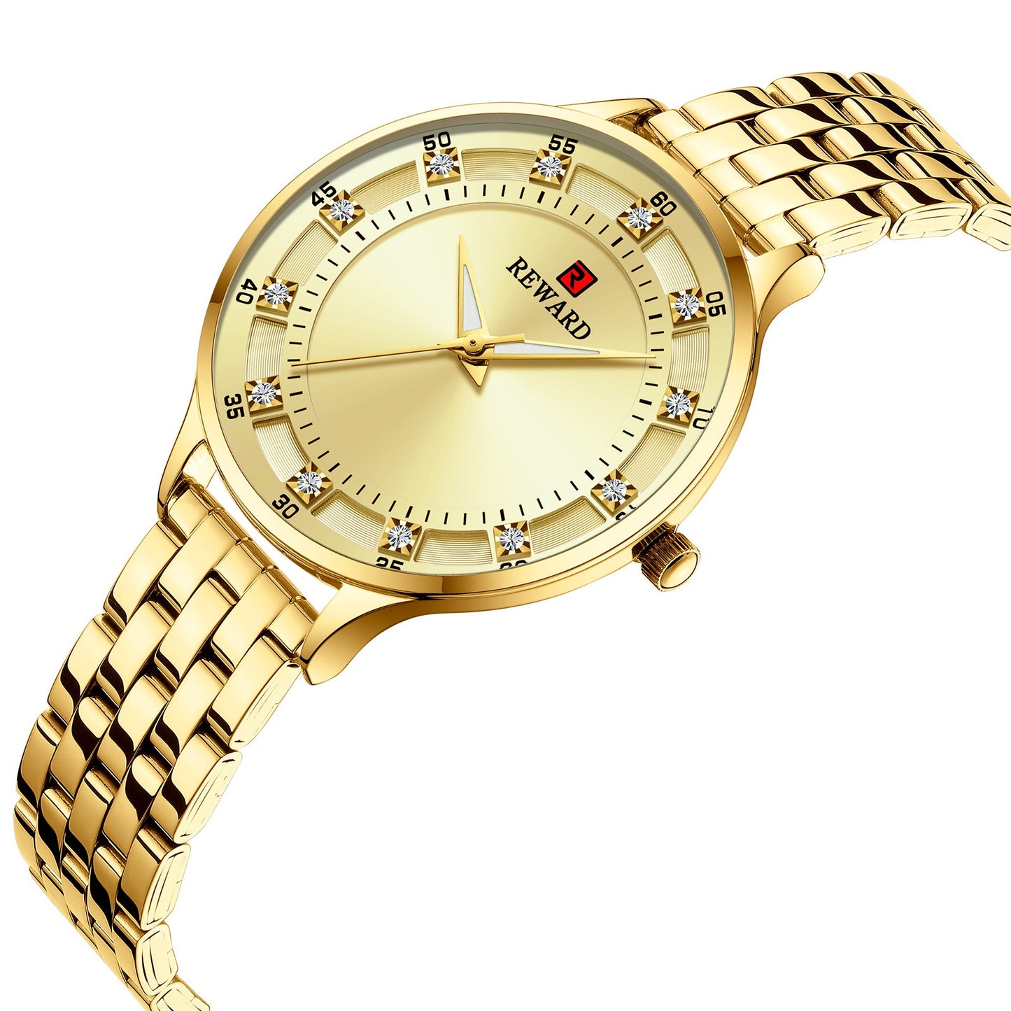 "Diamond Elegance Waterproof Quartz Watch"