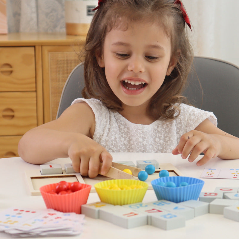 Child Clip Beads Arithmetic Game Medium And Large Class Toy Wooden