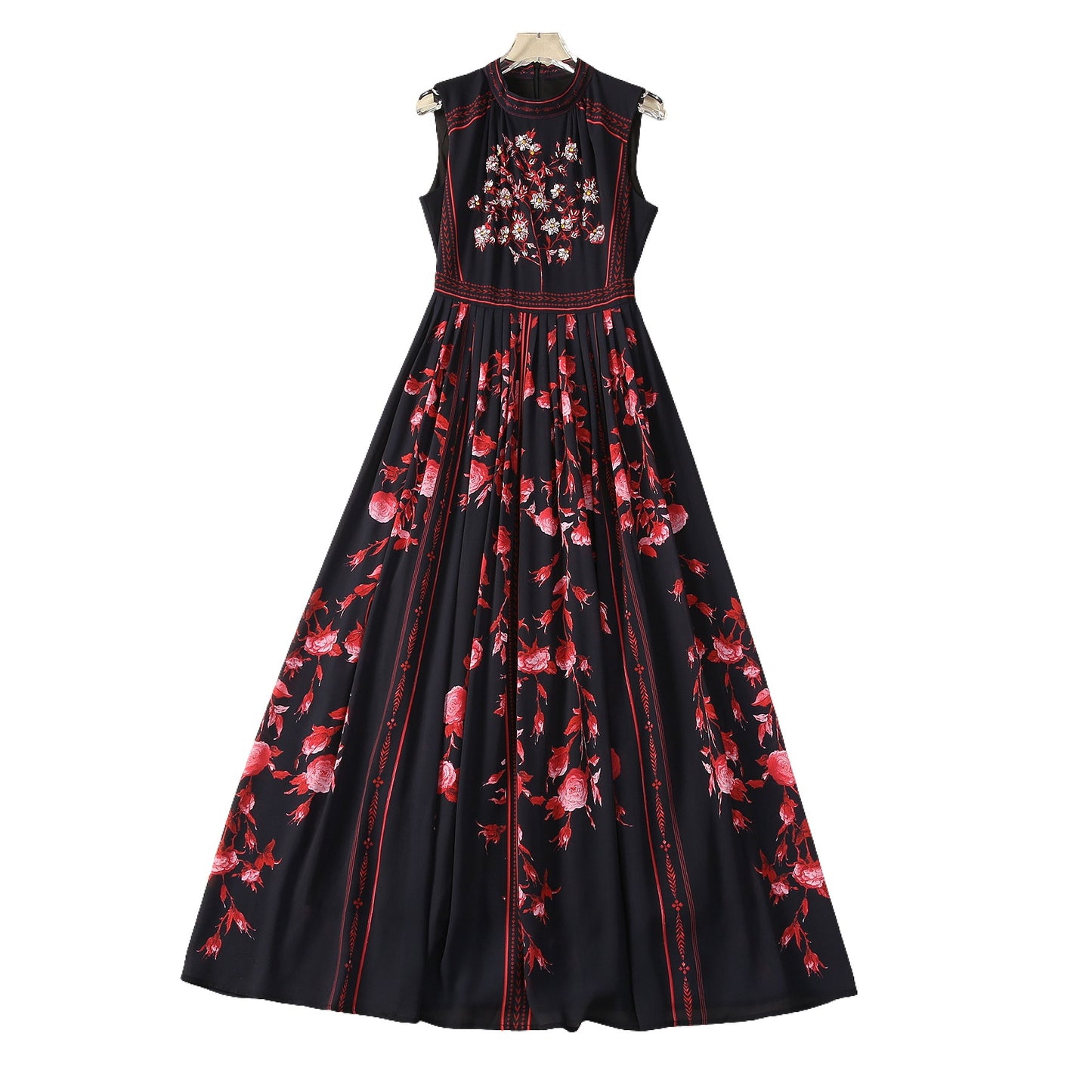 Beaded "Flower Sleeveless Dress