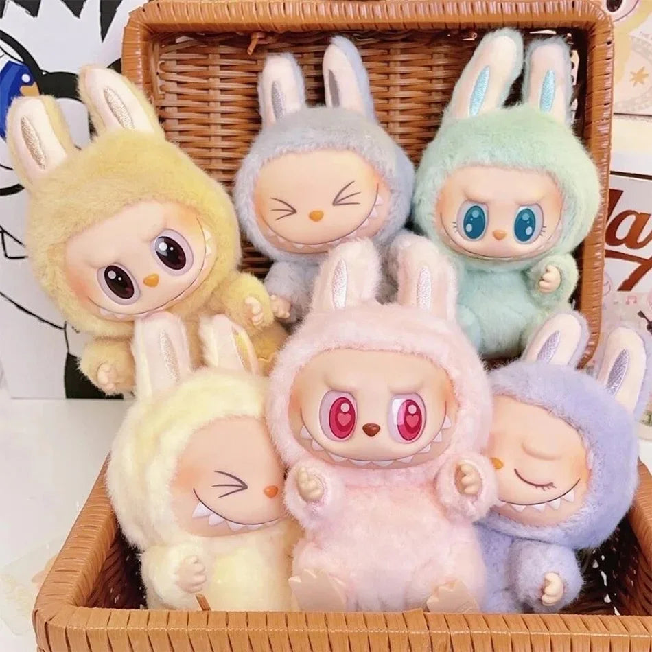 For Labubu The Monsters Doll Blind Box Heart-Moving Macaron Mokoko Anime Figures Guess Bag Hanging Pendant Xmas Birthday Gift