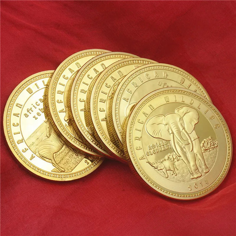 African Wildlife Gold Plated Coin
