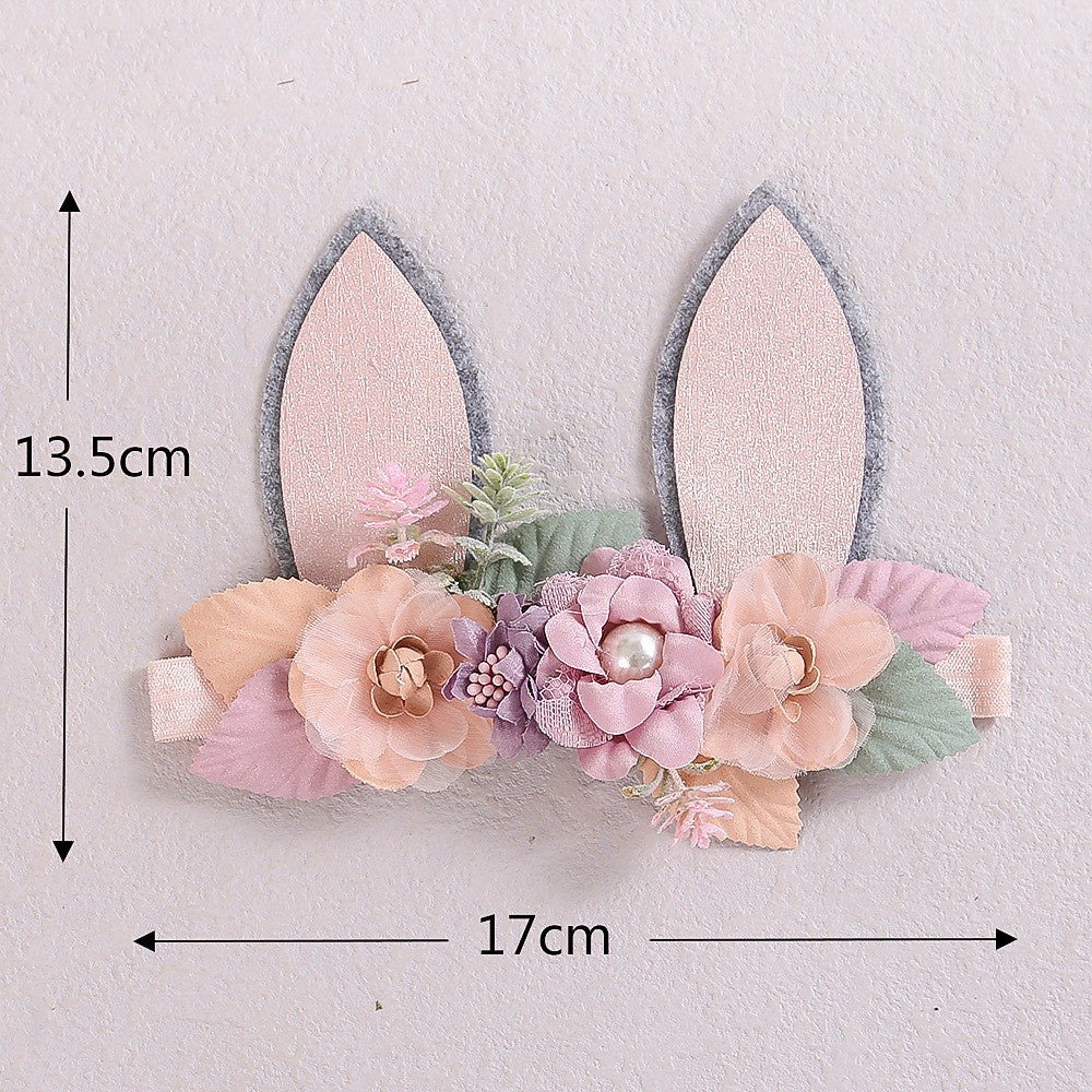 Ear Mesh Lace Patchwork Combination Flower Children's Headwear