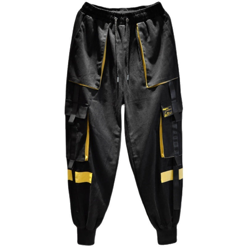 New Contrast Color Streamer Casual Pants Men