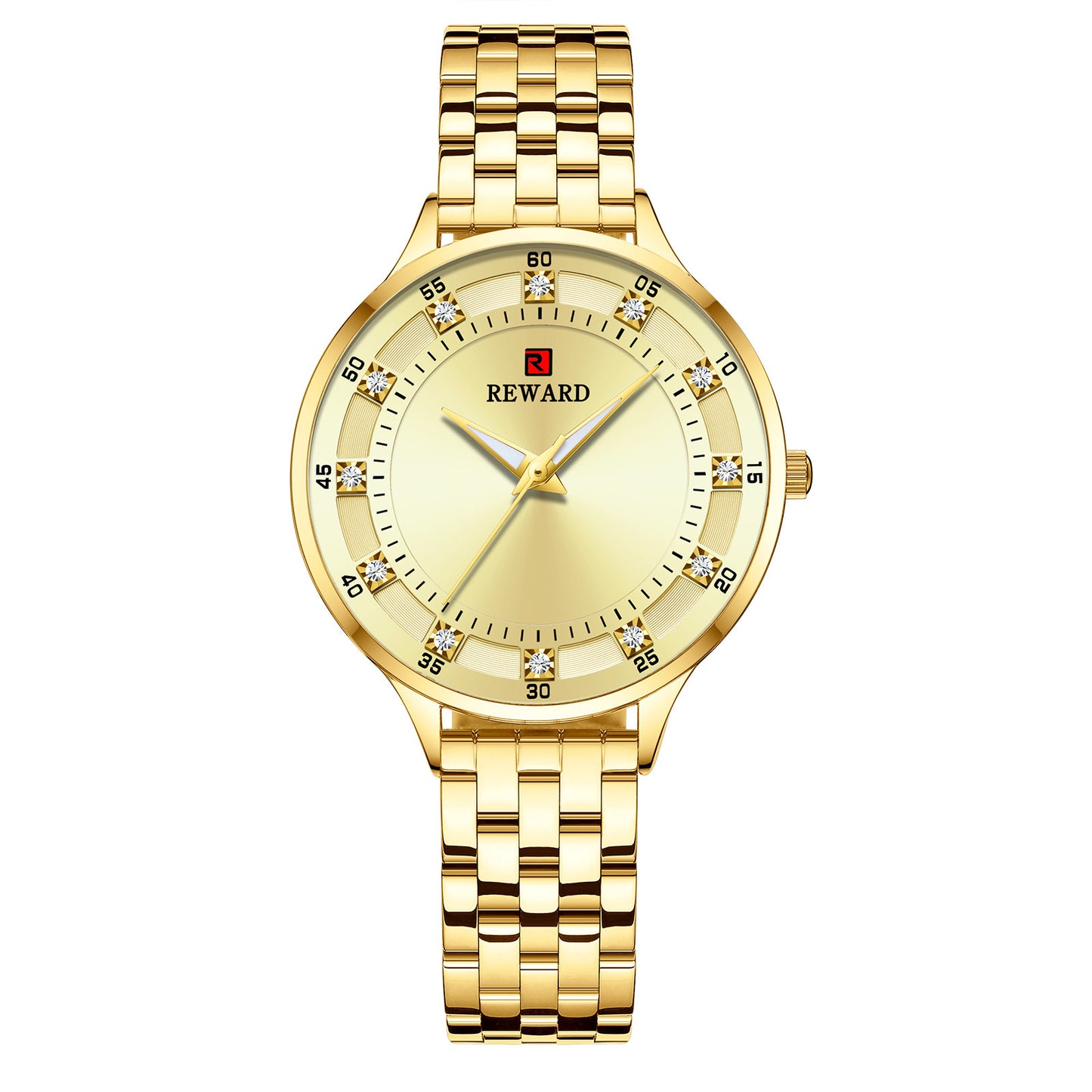 "Diamond Elegance Waterproof Quartz Watch"