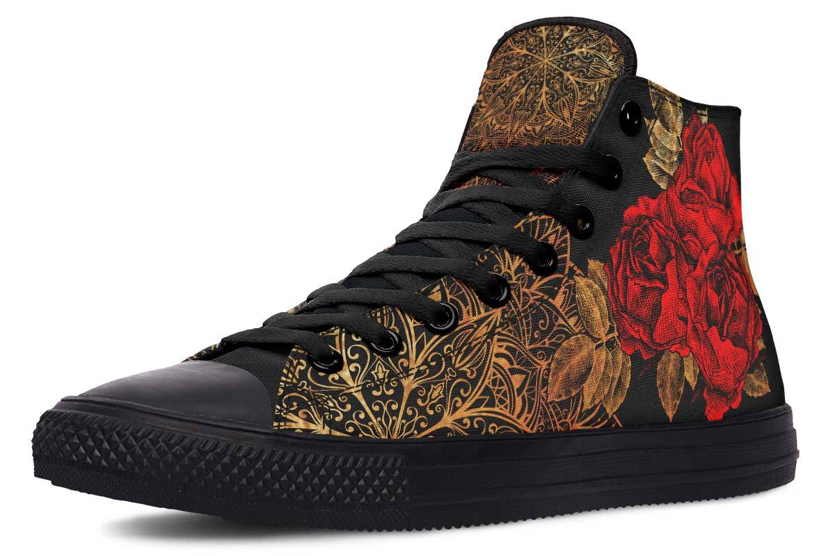 Color Printing High-top Canvas Shoes