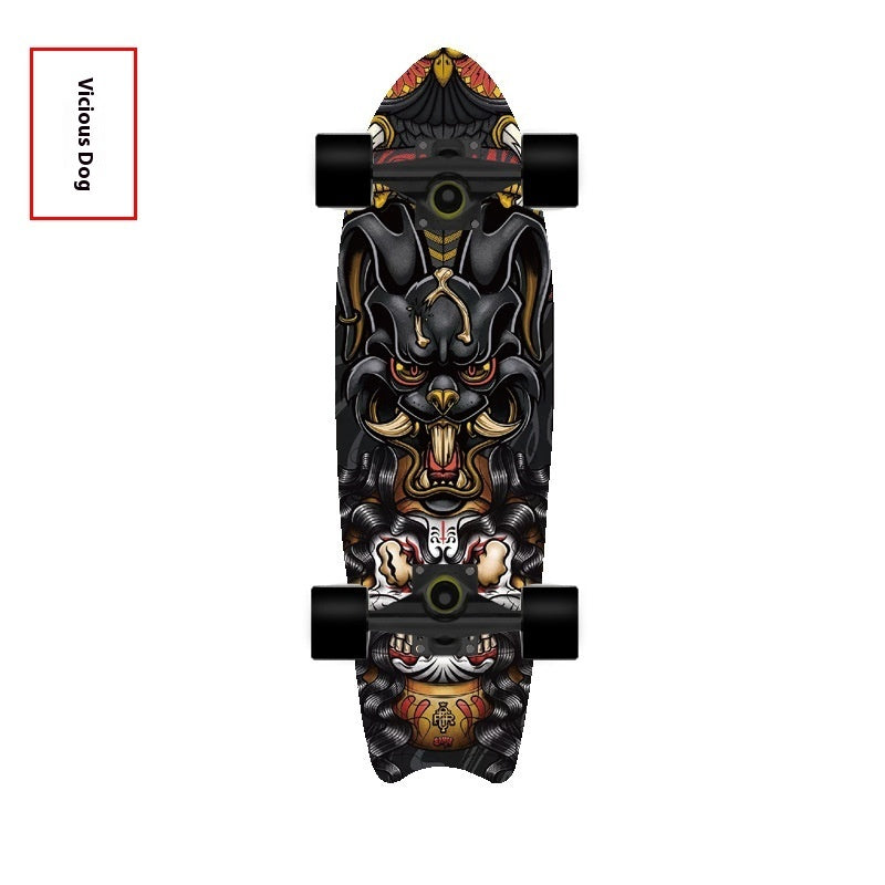 Single Warped Brush Street Board Fishtail Skateboard Maple Scooter Board Surfboard