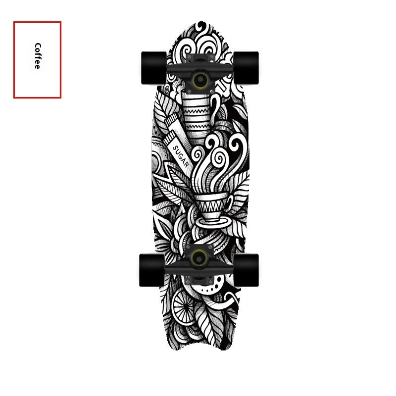 Single Warped Brush Street Board Fishtail Skateboard Maple Scooter Board Surfboard