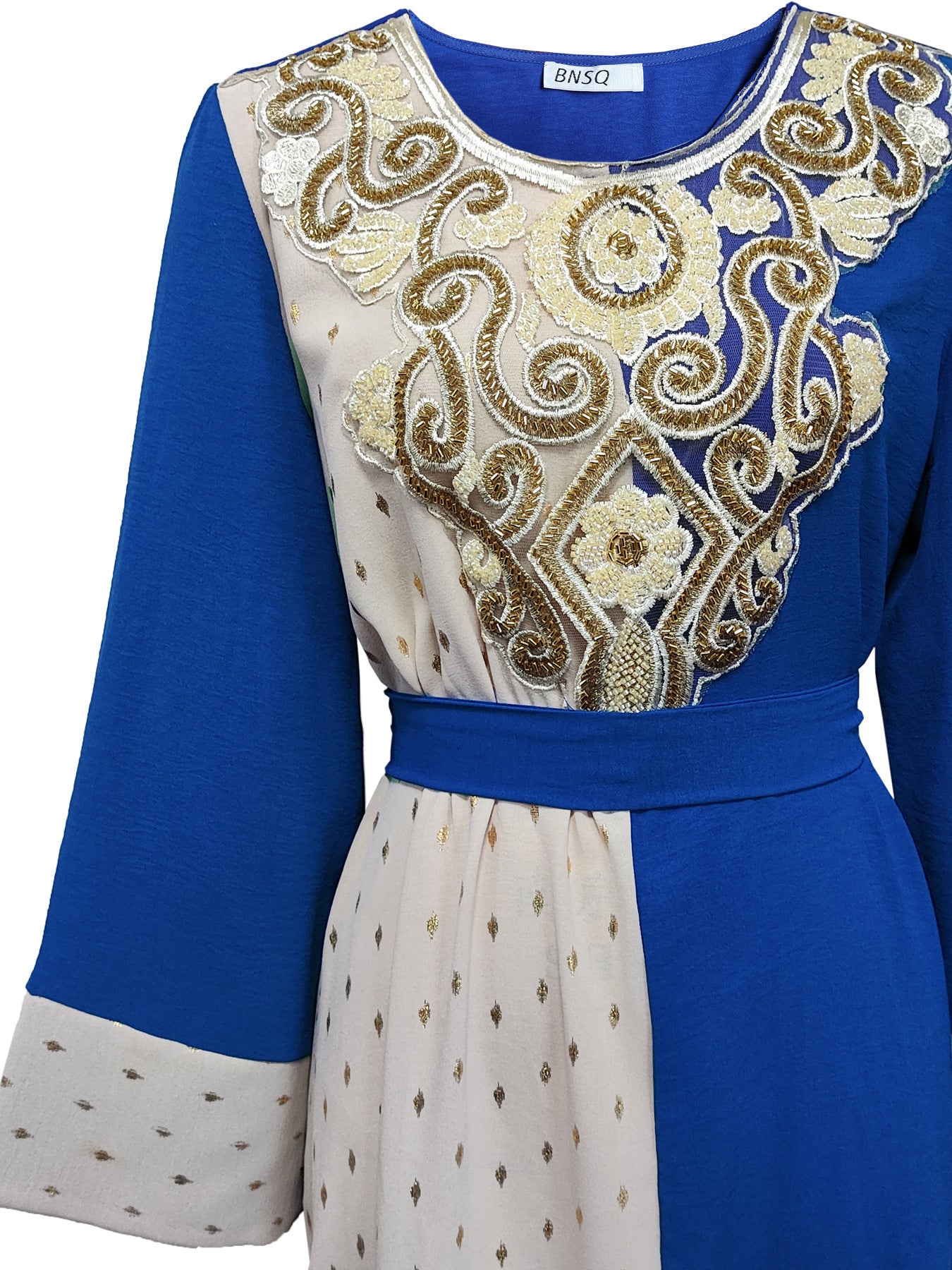 Embroidery Applique Arabic Tunic Robe Dress