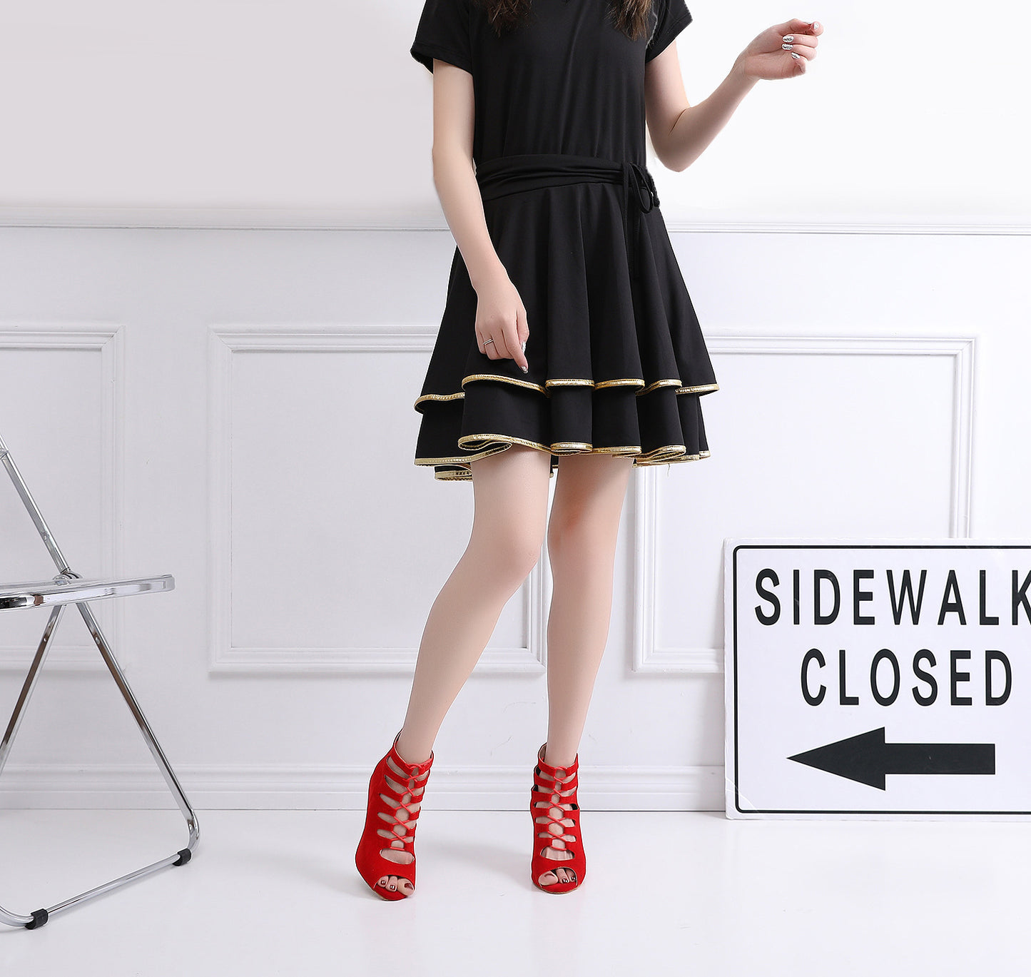 Soft Bottom Peep Toe High Heel Ankle Boots