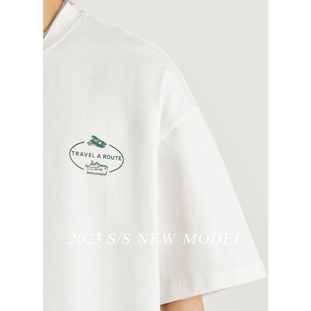 TRAVEL A ROUTE Vintage Print Short Sleeves T-shirt